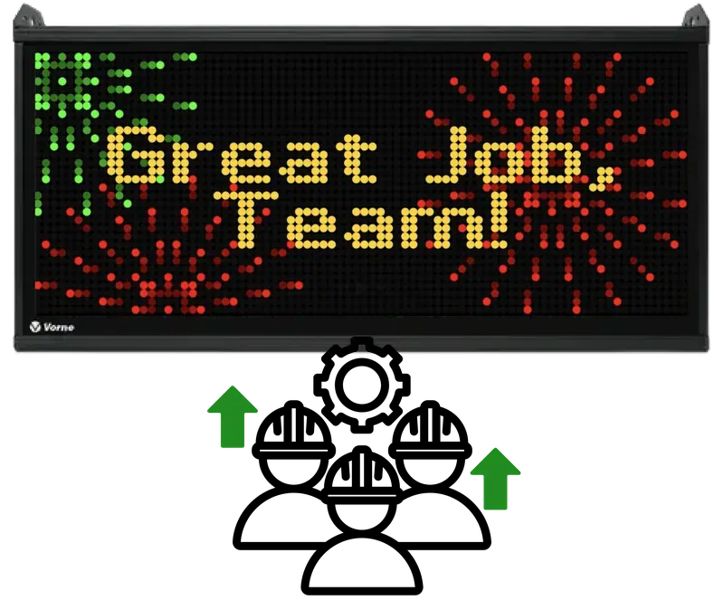 XL810-1 displaying a 'great job team' message.