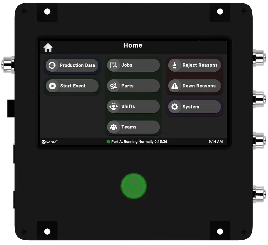 Dispositivo di monitoraggio della produzione Vorne XL Touch.