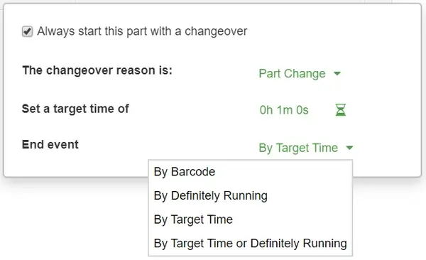 Image of end event settings interface.