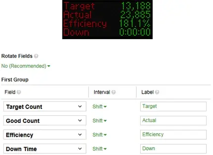 Image of interface for configuring your scoreboard run screen.