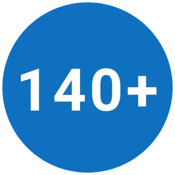 Icon depicting the 140+ metrics included in the Vorne XL platform.
