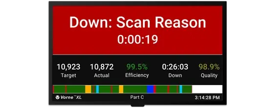 XL HDMI scoreboard depicting the line in a down state.