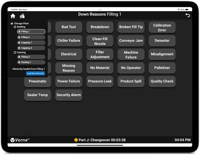 XL Sidekick data screen.