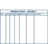 Production whiteboard for hourly metrics.