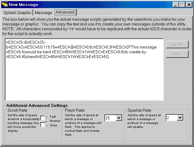 Screen shot of the M1000 Express advanced tab.