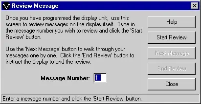 Screen shot of the display pro review message.